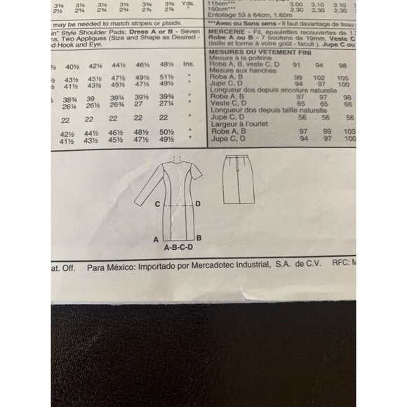 McCall's Misses Dress Coat Skirt Sewing Pattern Sz  8 - 12 8669 - Uncut - Picture 8 of 10